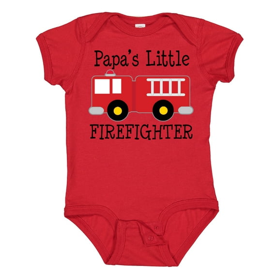 Inktastic Papa's Little Firefighter Boys Baby Bodysuit