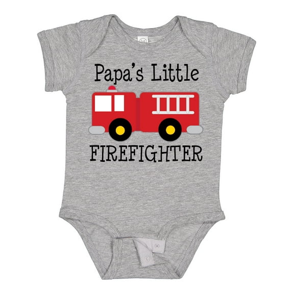 Inktastic Papa's Little Firefighter Boys Baby Bodysuit