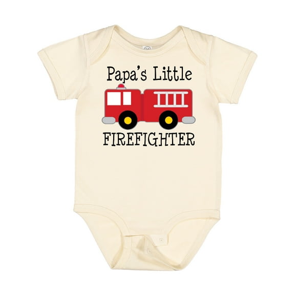 Inktastic Papa's Little Firefighter Boys Baby Bodysuit
