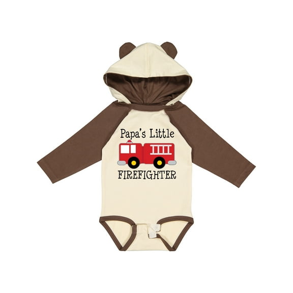 Inktastic Papa's Little Firefighter Boys Long Sleeve Baby Bodysuit