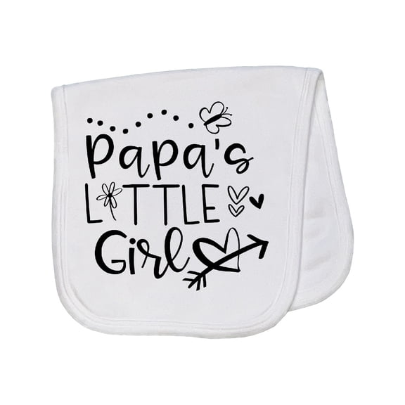 Inktastic Papa's Little Girl with Hearts Flower and Butterfly Baby Burp Cloth