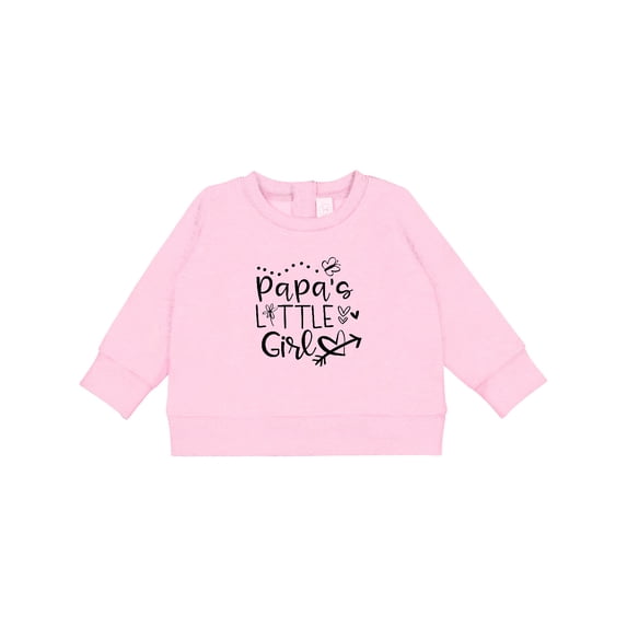 Inktastic Papa's Little Girl with Hearts Flower and Butterfly Baby Sweatshirt