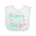thumbnail image 1 of Inktastic Papa's Little Girl with Hearts Flower and Butterfly Girls Baby Bib, 1 of 4