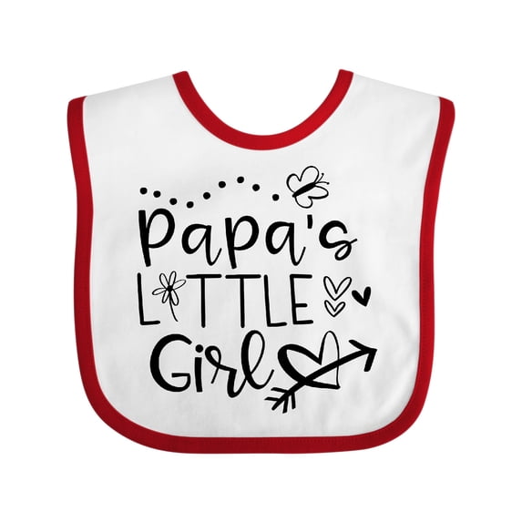 Inktastic Papa's Little Girl with Hearts Flower and Butterfly Girls Baby Bib