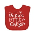 thumbnail image 1 of Inktastic Papa's Little Girl with Hearts Flower and Butterfly Girls Baby Bib, 1 of 4