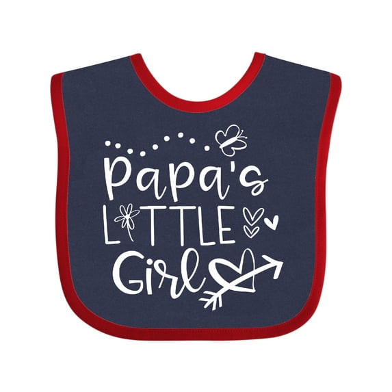 Inktastic Papa's Little Girl with Hearts Flower and Butterfly Girls Baby Bib