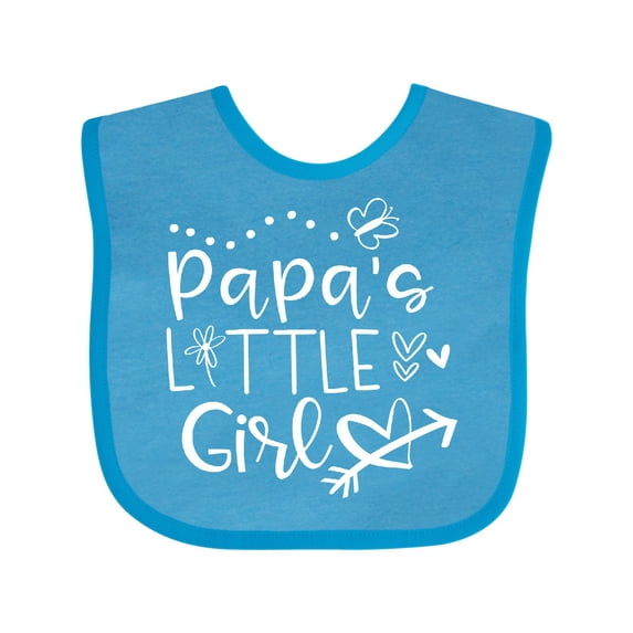 Inktastic Papa's Little Girl with Hearts Flower and Butterfly Girls Baby Bib