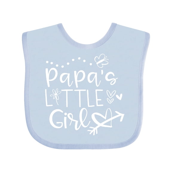 Inktastic Papa's Little Girl with Hearts Flower and Butterfly Girls Baby Bib