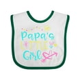 thumbnail image 1 of Inktastic Papa's Little Girl with Hearts Flower and Butterfly Girls Baby Bib, 1 of 4