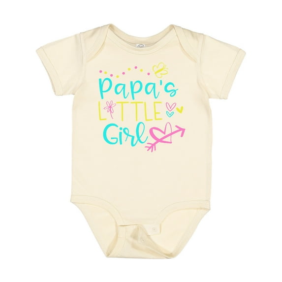 Inktastic Papa's Little Girl with Hearts Flower and Butterfly Girls Baby Bodysuit