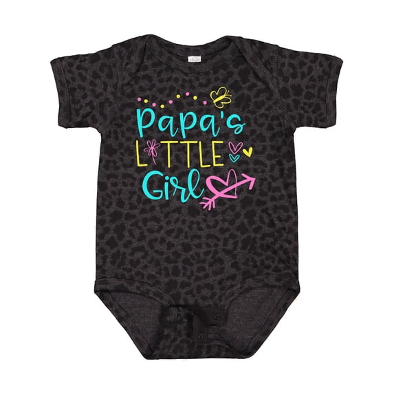 Inktastic Papa's Little Girl with Hearts Flower and Butterfly Girls Baby Bodysuit