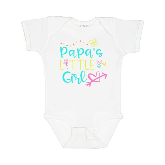 Inktastic Papa's Little Girl with Hearts Flower and Butterfly Girls Baby Bodysuit
