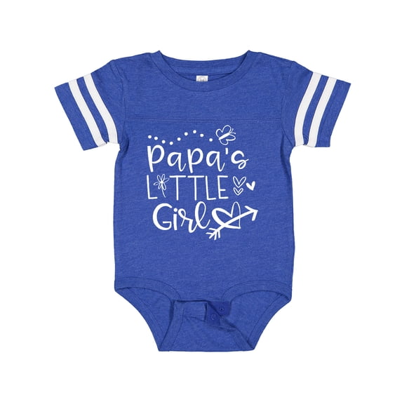 Inktastic Papa's Little Girl with Hearts Flower and Butterfly Girls Baby Bodysuit