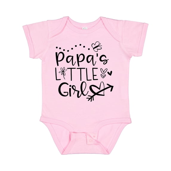 Inktastic Papa's Little Girl with Hearts Flower and Butterfly Girls Baby Bodysuit