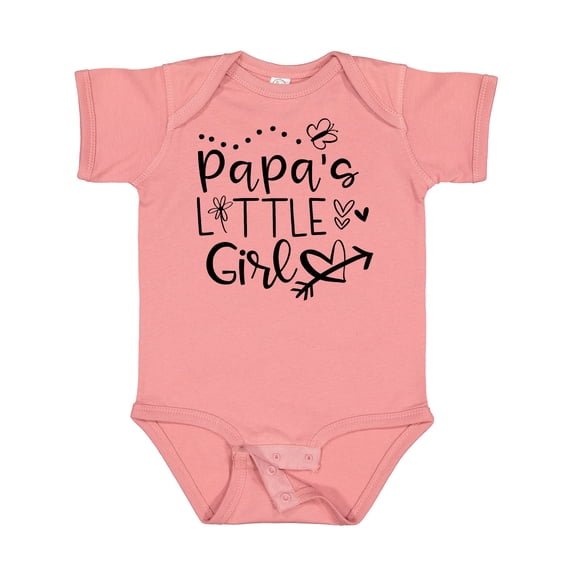 Inktastic Papa's Little Girl with Hearts Flower and Butterfly Girls Baby Bodysuit