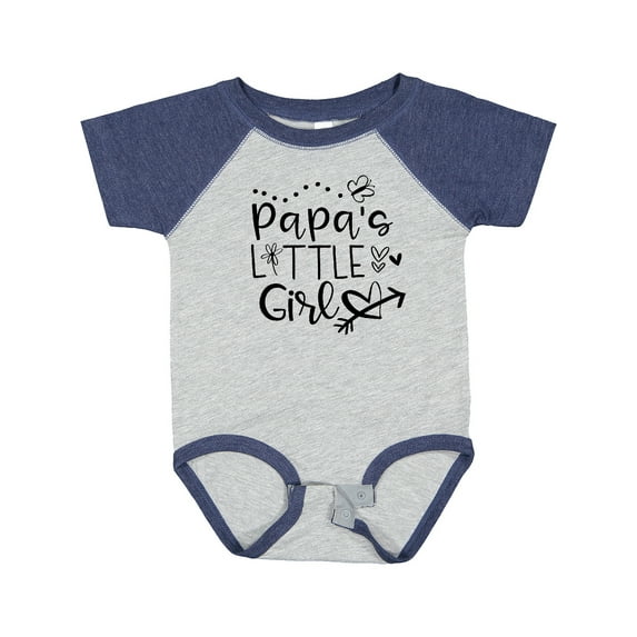 Inktastic Papa's Little Girl with Hearts Flower and Butterfly Girls Baby Bodysuit