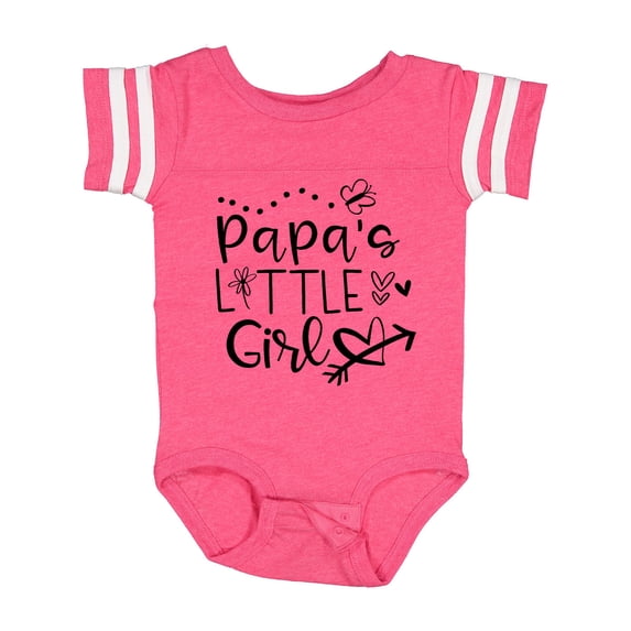 Inktastic Papa's Little Girl with Hearts Flower and Butterfly Girls Baby Bodysuit