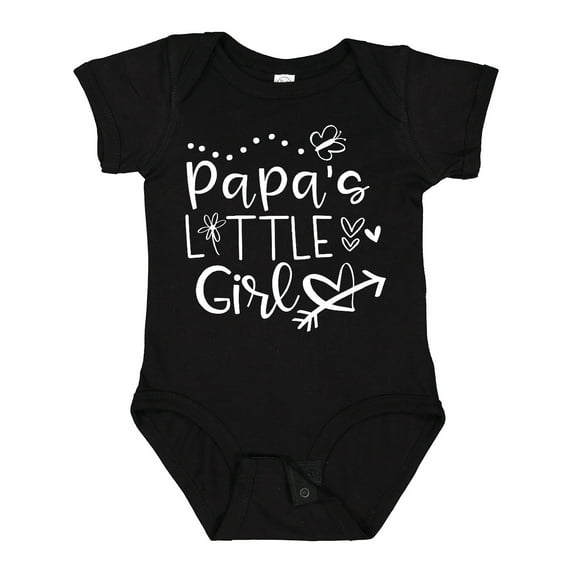Inktastic Papa's Little Girl with Hearts Flower and Butterfly Girls Baby Bodysuit