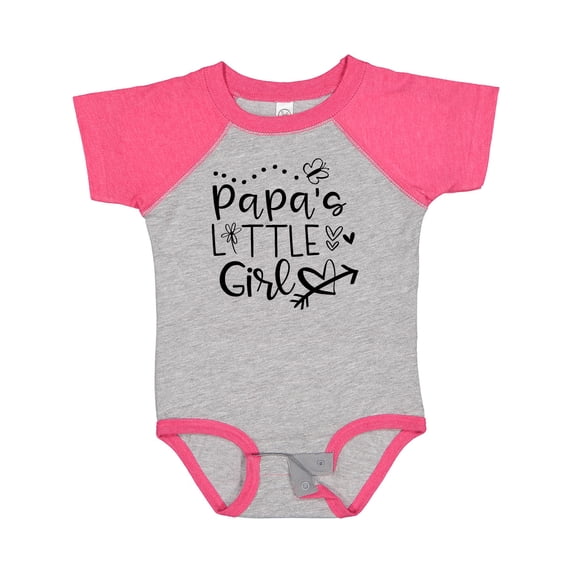 Inktastic Papa's Little Girl with Hearts Flower and Butterfly Girls Baby Bodysuit