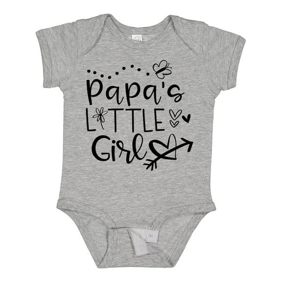 Inktastic Papa's Little Girl with Hearts Flower and Butterfly Girls Baby Bodysuit