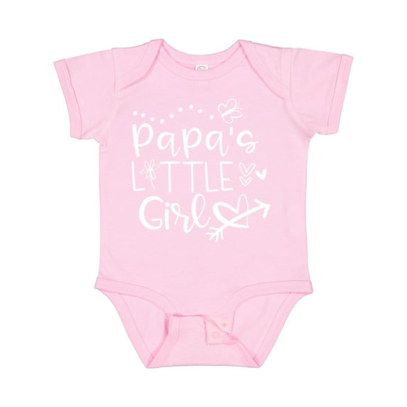 Inktastic Papa's Little Girl with Hearts Flower and Butterfly Girls Baby Bodysuit