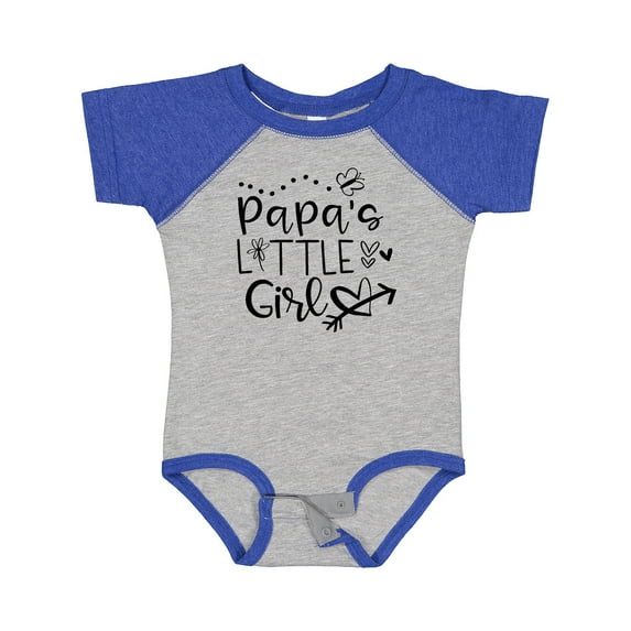 Inktastic Papa's Little Girl with Hearts Flower and Butterfly Girls Baby Bodysuit