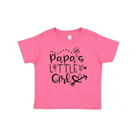 Inktastic Papa's Little Girl with Hearts Flower and Butterfly Girls Baby T-Shirt