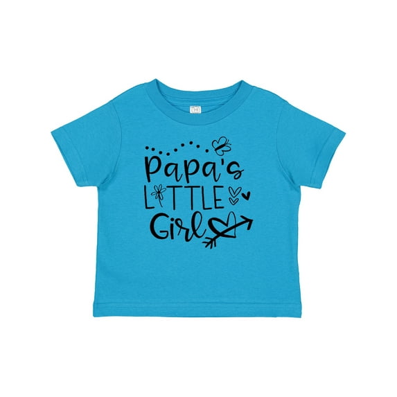Inktastic Papa's Little Girl with Hearts Flower and Butterfly Girls Baby T-Shirt