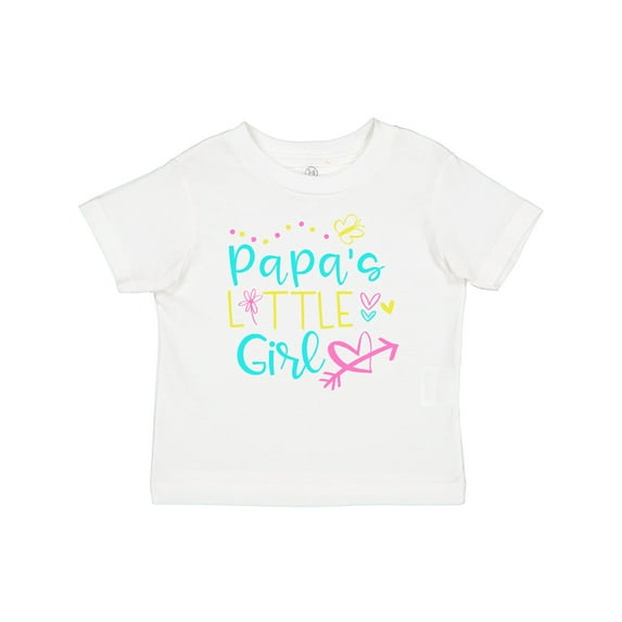 Inktastic Papa's Little Girl with Hearts Flower and Butterfly Girls Baby T-Shirt