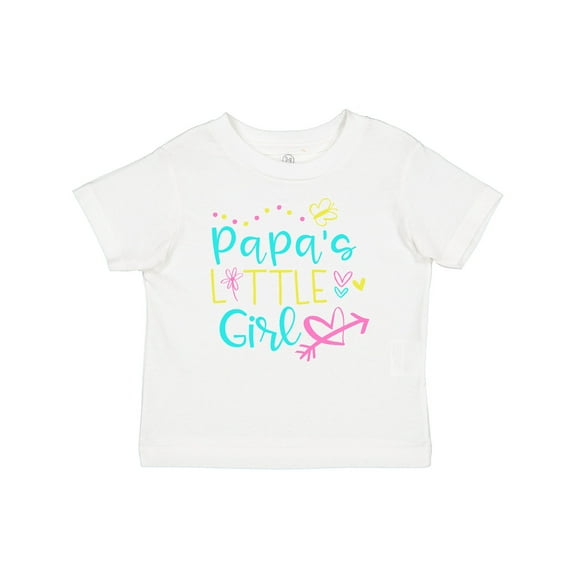Inktastic Papa's Little Girl with Hearts Flower and Butterfly Girls Baby T-Shirt