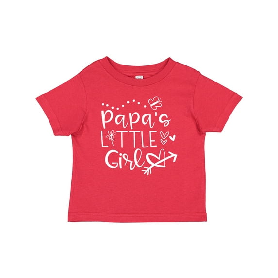 Inktastic Papa's Little Girl with Hearts Flower and Butterfly Girls Baby T-Shirt