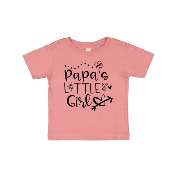 Inktastic Papa's Little Girl with Hearts Flower and Butterfly Girls Baby T-Shirt