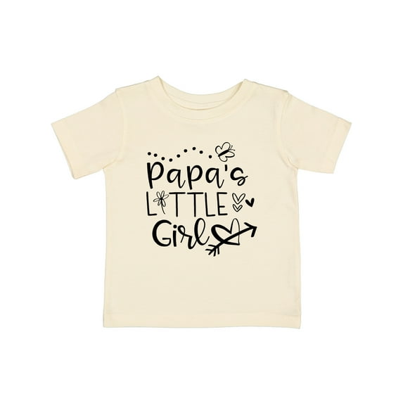 Inktastic Papa's Little Girl with Hearts Flower and Butterfly Girls Baby T-Shirt