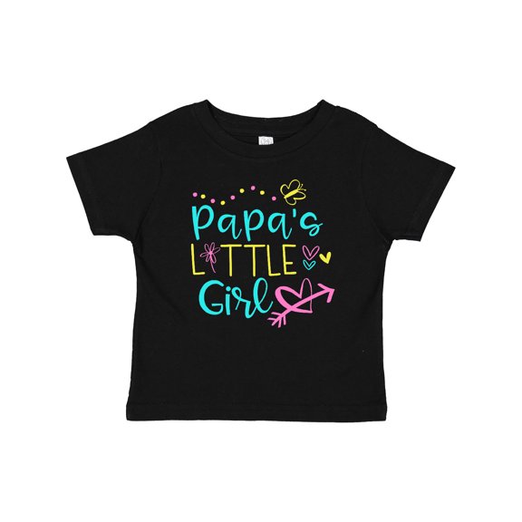 Inktastic Papa's Little Girl with Hearts Flower and Butterfly Girls Baby T-Shirt