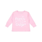 Inktastic Papas Little Girl with Hearts Flower and Butterfly Girls Long Sleeve Toddler T-Shirt