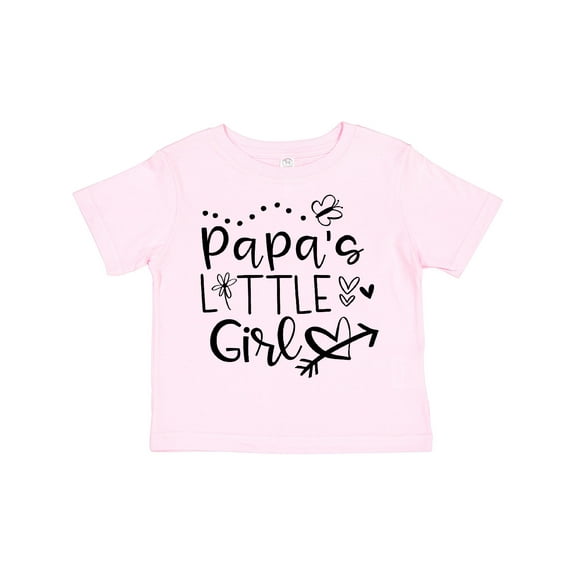 Inktastic Papa's Little Girl with Hearts Flower and Butterfly Girls Toddler T-Shirt
