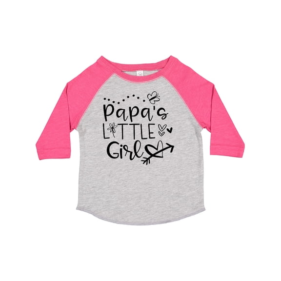 Inktastic Papa's Little Girl with Hearts Flower and Butterfly Girls Toddler T-Shirt