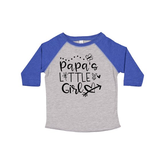 Inktastic Papa's Little Girl with Hearts Flower and Butterfly Girls Toddler T-Shirt