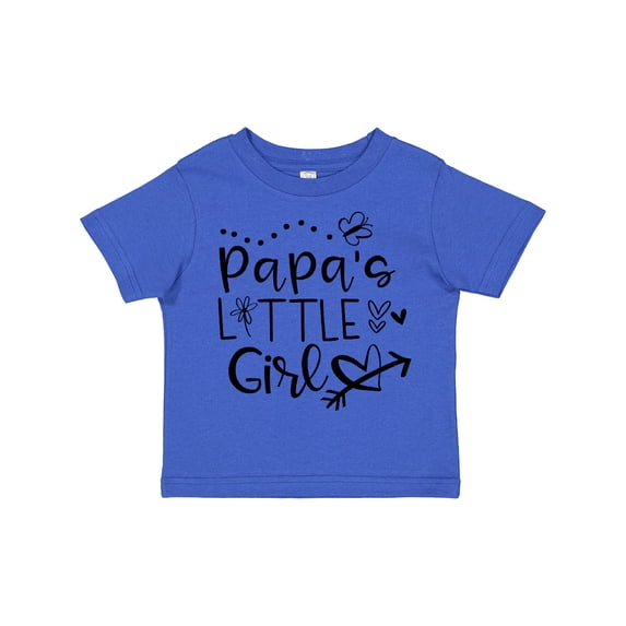 Inktastic Papa's Little Girl with Hearts Flower and Butterfly Girls Toddler T-Shirt