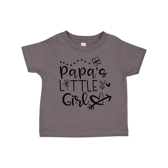 Inktastic Papa's Little Girl with Hearts Flower and Butterfly Girls Toddler T-Shirt