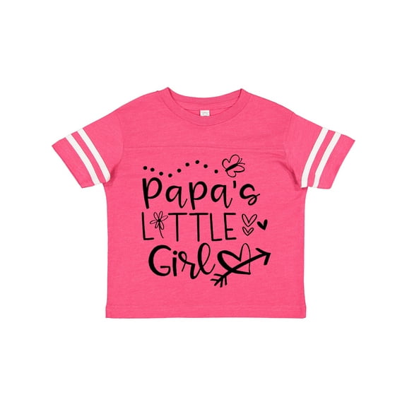 Inktastic Papa's Little Girl with Hearts Flower and Butterfly Girls Toddler T-Shirt