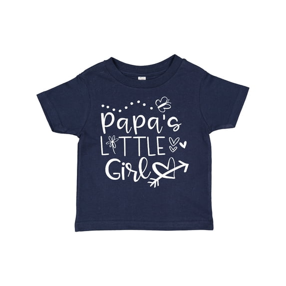 Inktastic Papa's Little Girl with Hearts Flower and Butterfly Girls Toddler T-Shirt