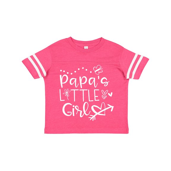 Inktastic Papa's Little Girl with Hearts Flower and Butterfly Girls Toddler T-Shirt
