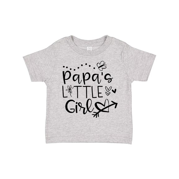 Inktastic Papa's Little Girl with Hearts Flower and Butterfly Girls Toddler T-Shirt