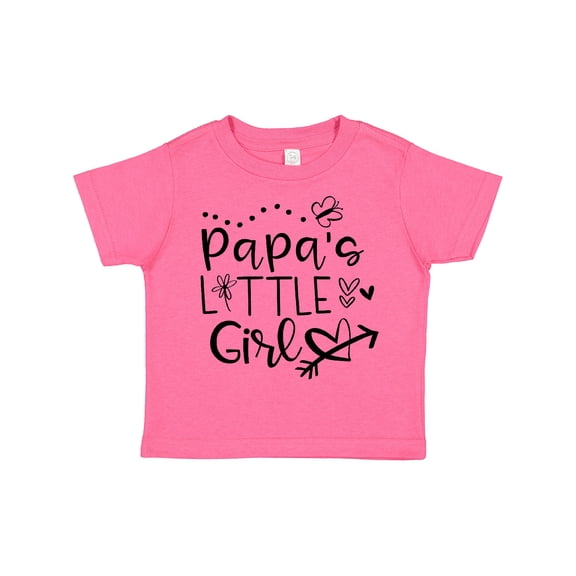 Inktastic Papa's Little Girl with Hearts Flower and Butterfly Girls Toddler T-Shirt