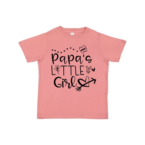 Inktastic Papa's Little Girl with Hearts Flower and Butterfly Girls Toddler T-Shirt