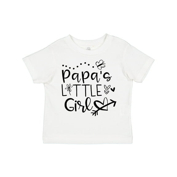 Inktastic Papa's Little Girl with Hearts Flower and Butterfly Girls Toddler T-Shirt