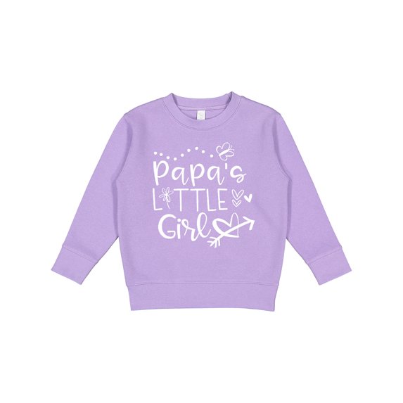 Inktastic Papa's Little Girl with Hearts Flower and Butterfly Toddler Sweatshirt