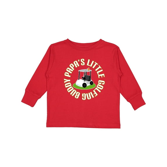 Inktastic Papa's Little Golfing Buddy Boys Long Sleeve Toddler T-Shirt