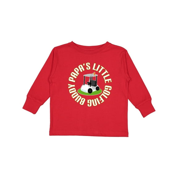 Inktastic Papa's Little Golfing Buddy Boys Long Sleeve Toddler T-Shirt